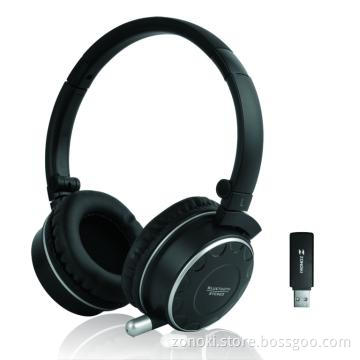 2.4G wireless headset with standard USB adaptor to connect with PC